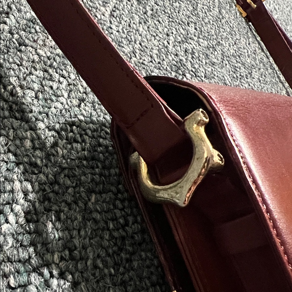 vintage Cartier Must de Cartier shoulder bag bordeaux leather gold-tone hardware - Picture 11 of 14